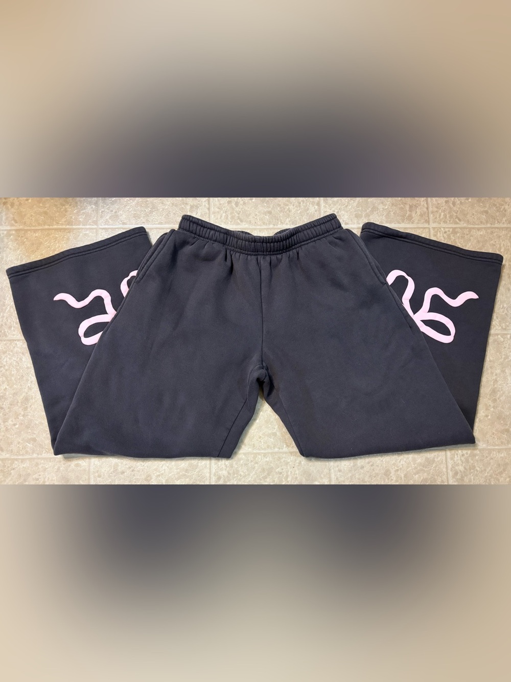 Edikted Dark Grey Sweatpants with Bows